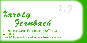 karoly fernbach business card